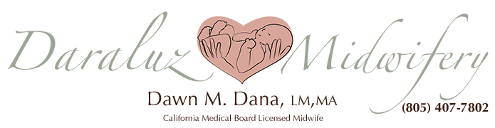 DaraLuz logo for Dawn Dana, certified midwife assisting homebirths in Ventura and Santa Barbara County